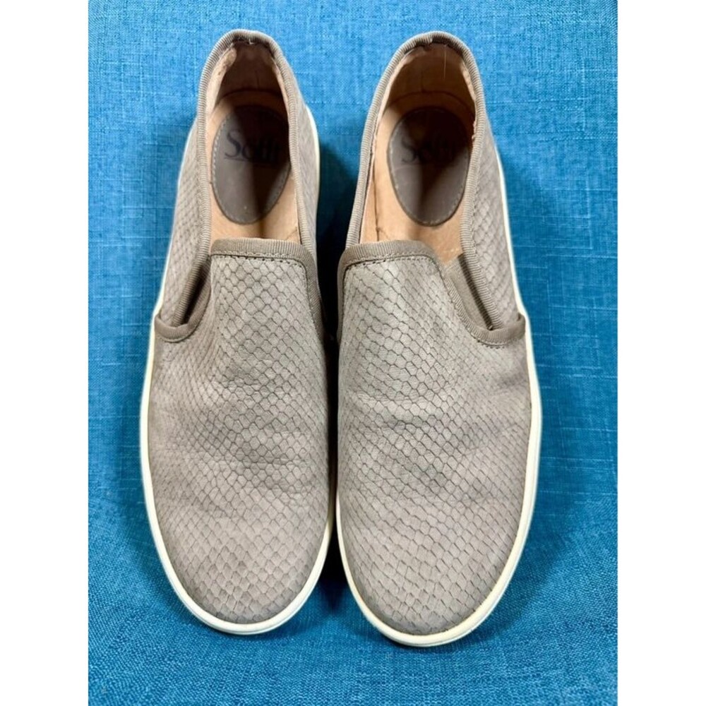 Söfft Somers Gray Snake Embossed Leather Slip-On Sneakers Women’s 8M